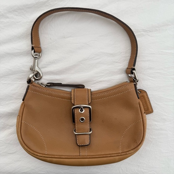 Coach Tan Leather Crescent Shoulder Bag - Picture 1 of 10